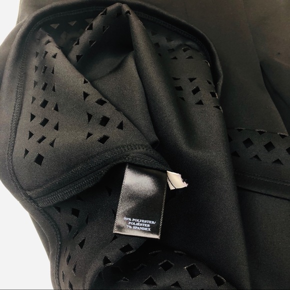 Ann Taylor A-Line Black Dress Laser Cut Hem 4 - Picture 7 of 7